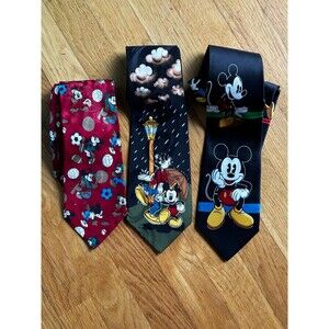 Lot of 3 Disney Mickey Unlimited Men's Dress Ties Mickey Mouse